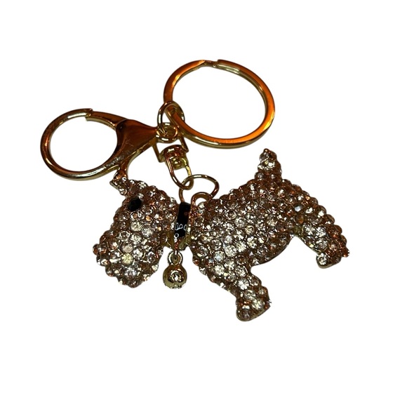 Rhinestone Dog Keychain Ring Bag Charm - Picture 4 of 5